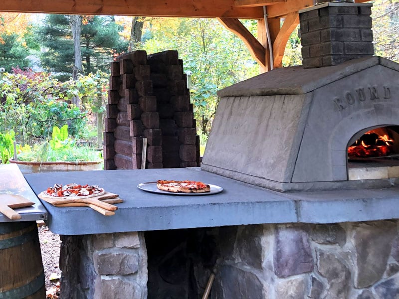 Large wood fired pizza oven at Emily's Bed and Breakfast